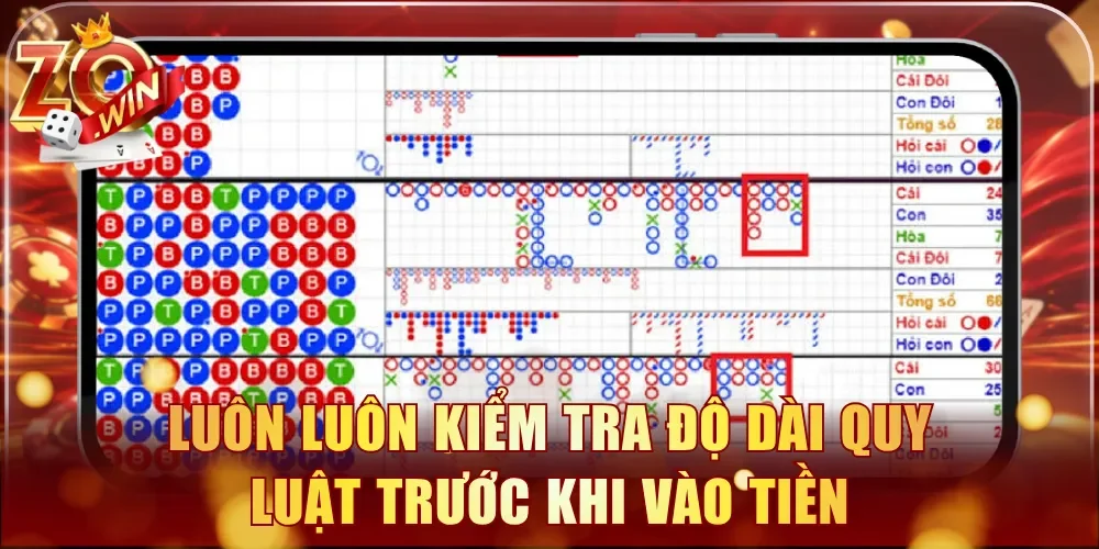 Luôn luôn kiểm tra độ dài quy luật trước khi vào tiền
