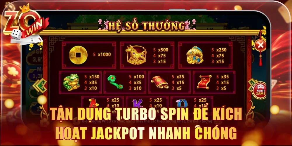 Tận dụng Turbo Spin để kích hoạt Jackpot nhanh chóng