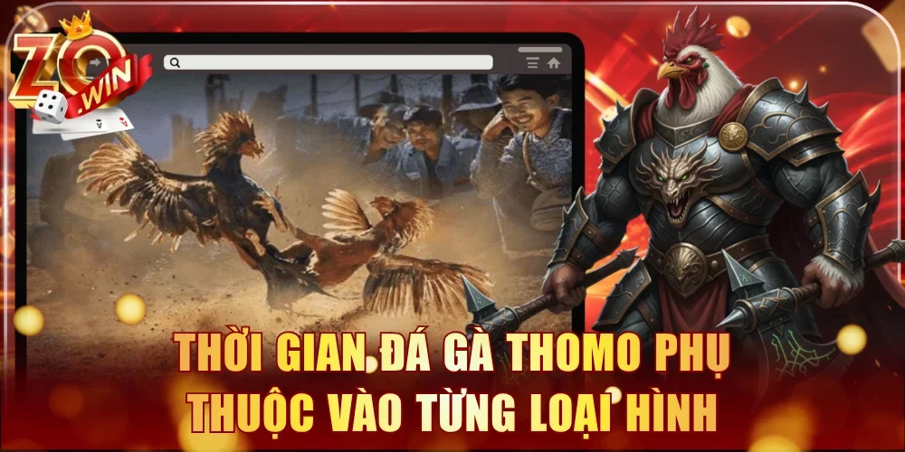 Thời gian đá gà Thomo phụ thuộc vào từng loại hình