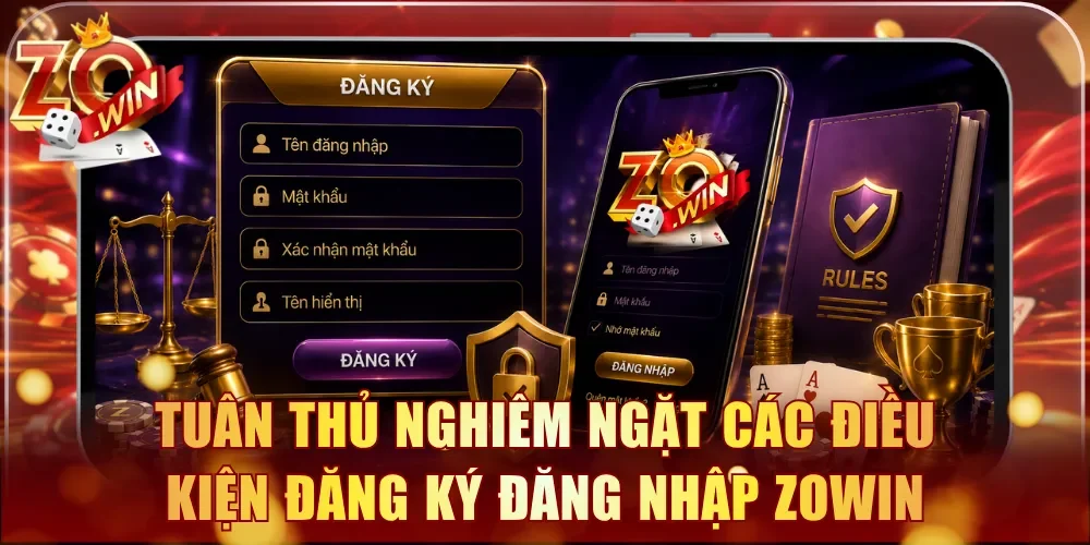 Tuân thủ nghiêm ngặt các điều kiện đăng ký đăng nhập Zowin