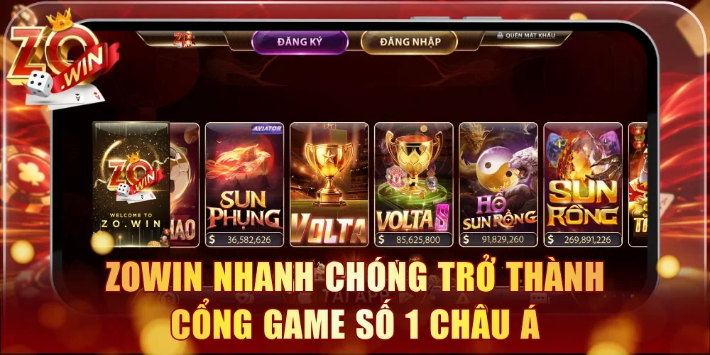 zowin nhanh chóng trở thành cổng game số 1 châu á