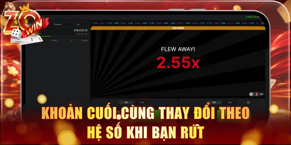 Khoản cuối cùng thay đổi theo hệ số khi bạn rút
